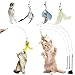 Anyinkai 10PCS Giochi con Piume per Gatto,Giocattolo Interattivo per Gatti,Gioco per Gatti con Base a Ventosa,Giochi Interattivi Gatti,Giocattolo per Gatto Canna da Pesca,Piume Gatto Ricambio (1-3-6)