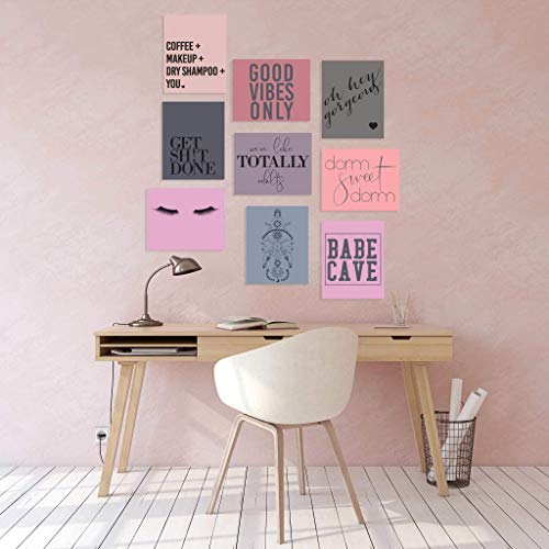Nine Dorm Room Wall Prints - Set of 9 Posters