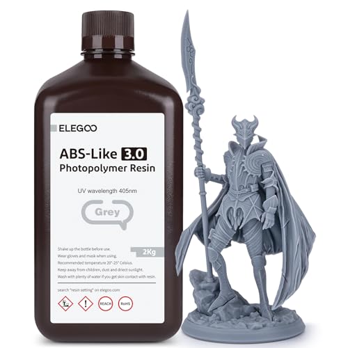 ELEGOO Résine ABS-Like 3.0 pour Impression 3D Imprimante 3D LCD MSLA DLP UV 405nm Résine Photopolymère, Haute Précision, Résistance et Ténacité Améliorées, Gris 2000G 27 ELEGOO Résine ABS-Like 3.0 pour Impression 3D Imprimante 3D LCD MSLA DLP UV 405nm Résine Photopolymère, Haute Précision, Résistance et Ténacité Améliorées, Gris 2000G
