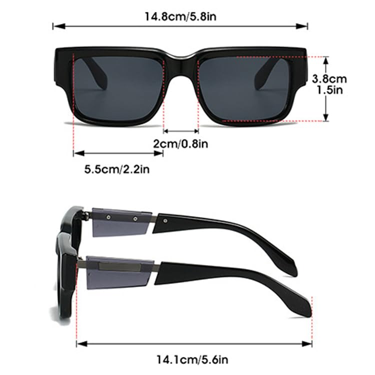 bullabulling Fashion Punk Square Sunglasses For Women Trendy Luxury Black Shades UV400 Retro Men3
