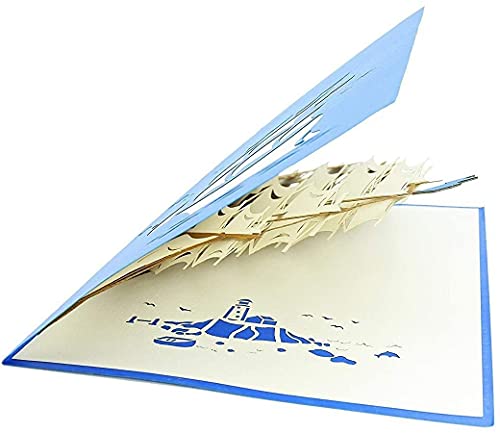 Poplife Sailboat Tall Ship Pop Up Card For All Occasions - Happy Birthday, Graduation, Congratulations, Retirement, Anniversary, Fathers Day - Boaters, Pirates, Ocean Lovers - Folds Flat For Mailing #TOP4