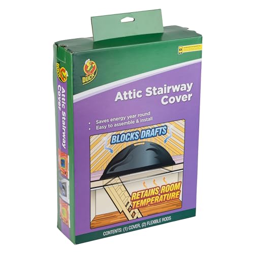 Duck Brand Stairway Attic Cover, Energy Saving Attic Insulation Cover Fits Openings up to 25.5