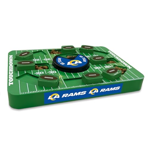 Image of Pets First NFL Los Angeles Rams Large Puzzle Toy for Dogs, Slow Feeder Board for Pets, New Bigger Size, Interactive Doggie Treat Toy