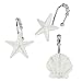 DS BATH Madamoiselle Shower Curtain Hooks,Seashell Bathroom Curtain Hooks,Decorative Starfish Hooks for Shower Curtains,Set of 12
