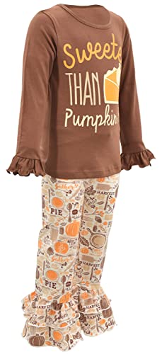 Image of Unique Baby 2 Piece Girls Double Ruffle Leggings and Long Sleeve Shirt Clothes Set Kid and Toddler Girl Outfit