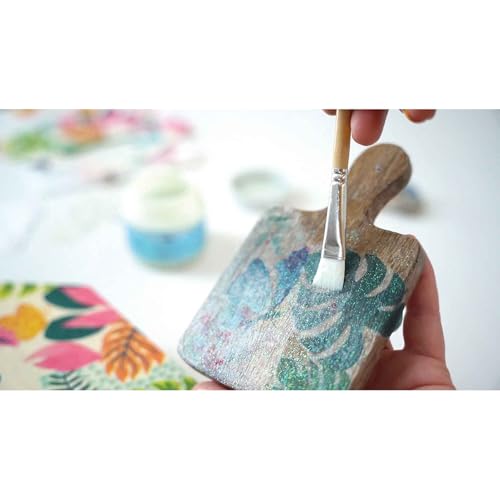 KREUL 49651 - Art Potch Lack und Leim Glimmer, 150 ml Dose, Serviettentechnik- und Dekokleber auf Wasserbasis, für Holz, Keramik, Stein und Karton, Weiß, Transparentes