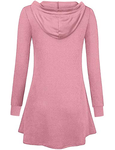 Image of Miusey Womens Zip Up Long Hoodie Jacket Lightweight Tunic Sweatshirt Open Front Cardigan
