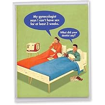 NobleWorks - 1 Jumbo Funny Card for Birthdays 8.5 x 11 Inch - Cartoon Joke, Humor Bday Card with Envelope - Dentist Say J5585BDGC