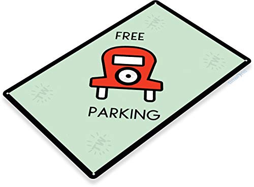 Tinworld TIN Sign Monopoly Free Parking Game Sign Game Room Retro Monopoly Sign C718