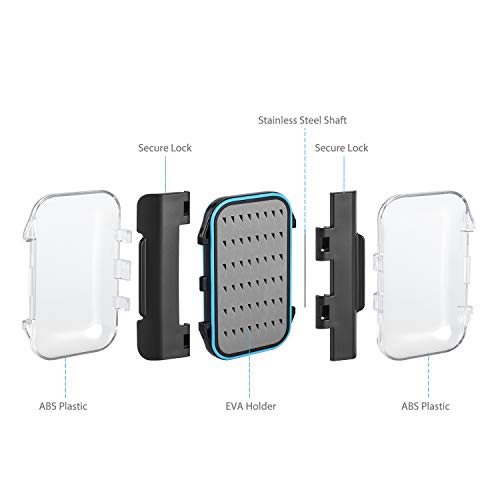 Image of Magreel Fly Fishing Box Two-Sided Waterproof Lightweight Fly Box Easy Grip Transparent Lid Fly Fishing Lures Box Multiple Sizes