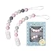 Pacifier Clip, TYRY.HU Silicone Teething Beads Binky Teether Holder for Girls, Baby Shower Gift, 2 Pack (Pink+Purple)