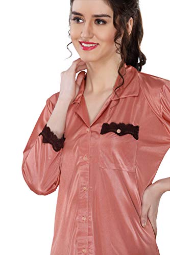 Image of AV2 Women's Satin Solid Pajama Set Pack of 1