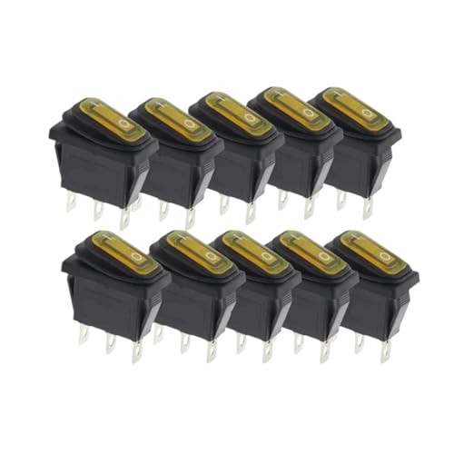 Interruptor basculante KCD3 rectangular de 12V y 220V 20A sin luz azul 6