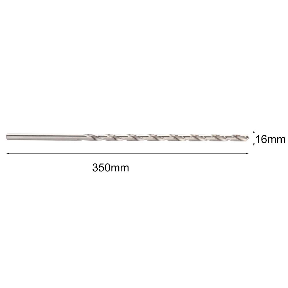 belupai Foret hélicoïdal HSS extra long de 350 mm de diamètre - Foret hélicoïdal à tige droite - 16 mm