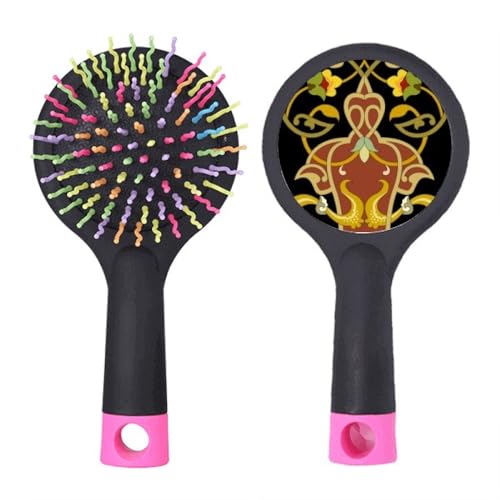 Brosse à cheveux coussin fleur baroque art motif pour un démêlage d'une élégance rare