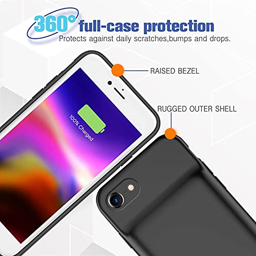 Battery Case For Iphone 8/7/6S/6/Se 2020(2Nd Generation),6500Mah Portable Charger Case Rechargeable Battery Pack Charging Case Compatible With Iphone Se 2020(2Nd Generation)/8/7/6S/6 (4.7 Inch)-Black #TOP4