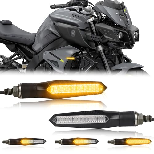 POPMOTORZ バイク ウインカー LED フロントサイドマーカー 流れるアンバー 12V 高輝度 eマーク 抵抗付く 汎用型二輪車オートバイク専用M8