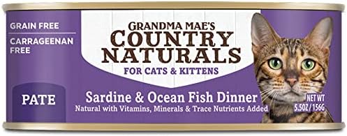 Grandma Mae'S 79700186 5.5 Oz Grain Free Sardine & Ocean Fish Dinner Cat Food (24 Pack), One Size