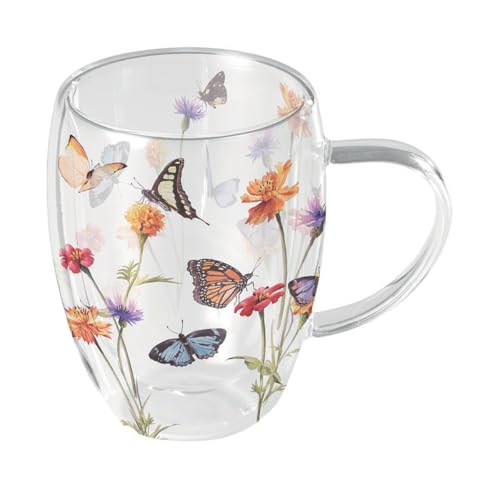 Ambiente Tasse en verre double paroi Jardin des Papillons