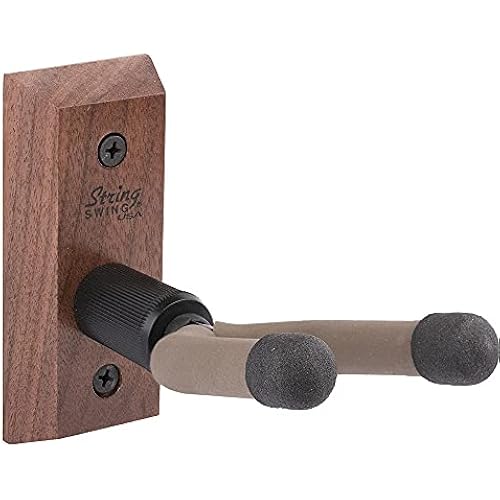 String Swing CC01B-BW Banjo Hanger Wooden Wall Holder Black Walnut Hardwood