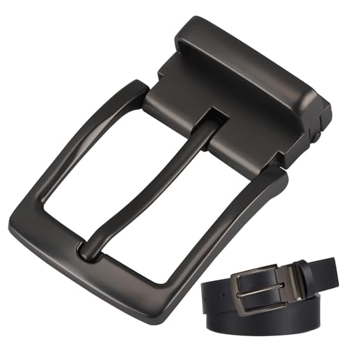 Hemlosk Hebillas Cinturon Hombre de Aleación para Hombre, Hebillas De Anillo Cuadradas De Aleación de Zinc, hasta 33mm 35mm de Ancho, Hebilla de Repuesto Cuadrada de Una Sola Punta   Gris Mate