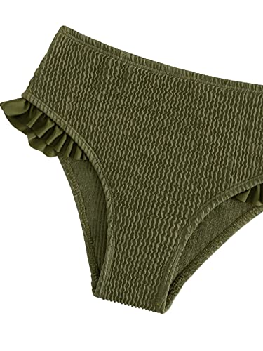 SOLY HUX Girl's Smocked Frill Trim Bikini Set Bathing Suits 2 Piece Swimsuit4