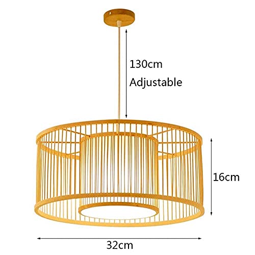 Lámpara de techo de bambú natural para iluminar y decorar salas de estar 8