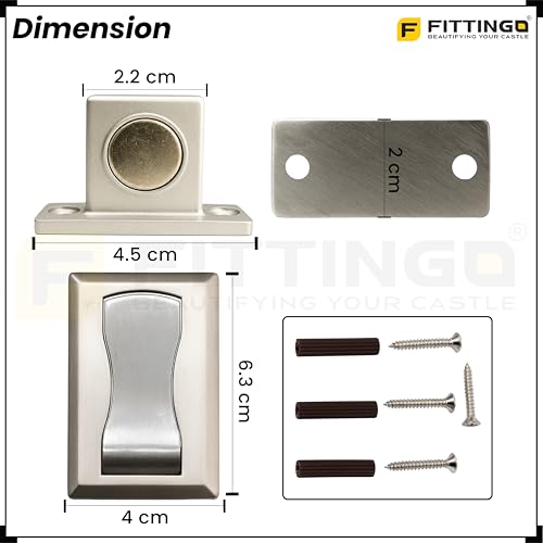 Image of Premium Concealed Magnetic Door Stopper /Door Stopper Magnetic /Stainless Steel Floor Mount Door Magnet /Stylish Stopper for Home /Office and Hotels - Matt Finish - Square - (Pack of 1)