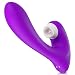Clitoral Sucking Vibrator, 3 in 1 Sex Toy Clitoris G spot Stimulator Tongue Vibrator Clit Dildo for Women Couples with 10 Licking & 9 Vibrating Modes Waterproof Rechargeable - Purple