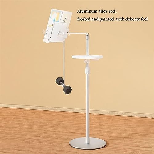 Bookstand for Reading in Bed, Floor Book Holder for Reading, Book Stand for Reading Adjustable Height Angle, Hands Free Cookbook Holder Stand for Magazines (/White) (/White)