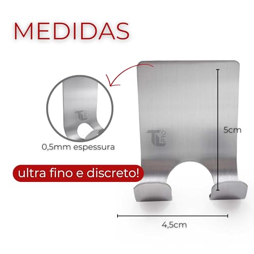 Suporte para Aparelho de Barbear em Aço Inoxidável TLPRO - Design Minimalista, Instalação sem Furos
