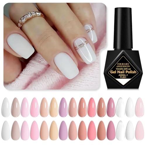 Set de esmaltes en gel Nude Pink kit 18 piezas 10 ml miniatura 3
