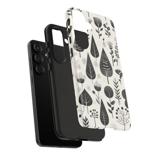 Coque Samsung S25 Plus rigide blanche motif botanique mat