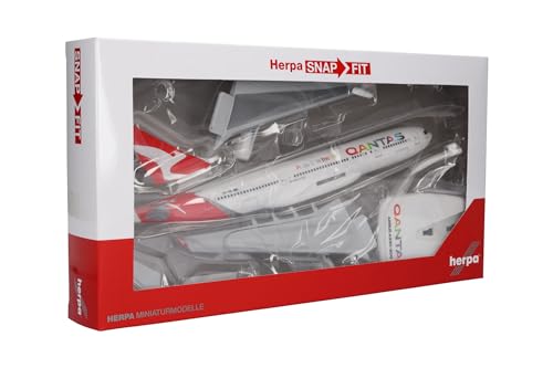 Herpa Modellflugzeug Qantas Airbus A330-200 Pride is in The Air Miniatur im Maßstab 1:200, Sammlerstück, Modell mit Standfuß, Kunststoff