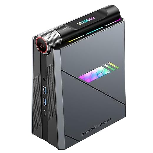 ACEMAGIC AD08 Mini PC Gaming [Ajuste de 3 Modos], Ιntel i9-11900H (8C/16T, hasta 4,9 GHz), 16GB DDR4 512GB NVME SSD,Mini Ordenador de Sobremesa | WiFi 6 | BT 5.2 | RGB DDR,Ordenador Pequeño