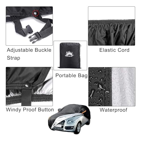 Image of UV Protection Car Cover Windproof Dustproof Scratch Resistant Outdoor Universal Full Car Covers for Hatchback