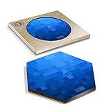 DV DESIGN 1 x Eco Boxed Kork Hexagon Untersetzer – Blue Pixels Modern Color Block Getränkebecher Becher Glas Tisch Schutzmatte #15924