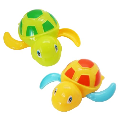 SJMR Wind-Up Bath Toys – 4PCS Floating Turtle & Penguin Set for Toddlers, Babies & Kids – Fun Bathtub & Pool Toys for Boys and Girls (2 Turtles + 2 Penguins)