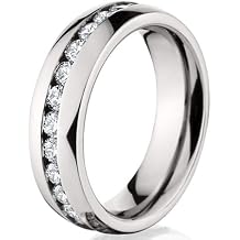 6MM Eternity Ring, Titanium Wedding Band, Titanium Rings For Women