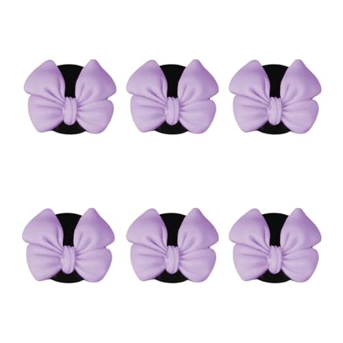 Image of 6PCS Bow Car Air Freshener Clips, Cute Air Conditioning Vent Clip, Aesthetic Car Interior Decoration Accessories, Automotive Dashboard Air Vent Trim Clip for Women Girl (Purple)