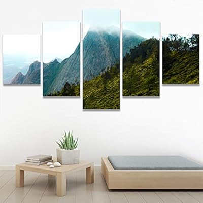 SIGNWIN 5 Panel Canvas Wall Art Greenlands for...