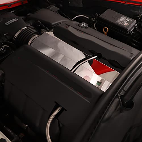 Image of Engine Bay Panel Cover for C6 Corvette 2005-2013, Stainless Steel Rear Engine Cover Guards Protector Splash Shield, Fuse Box Cover (Type G Engine Hood Middle Baffle)