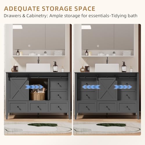 image for VNN Bathroom Vanity with Sink - 48 Inch Bathroom Vanity with Sink Cera