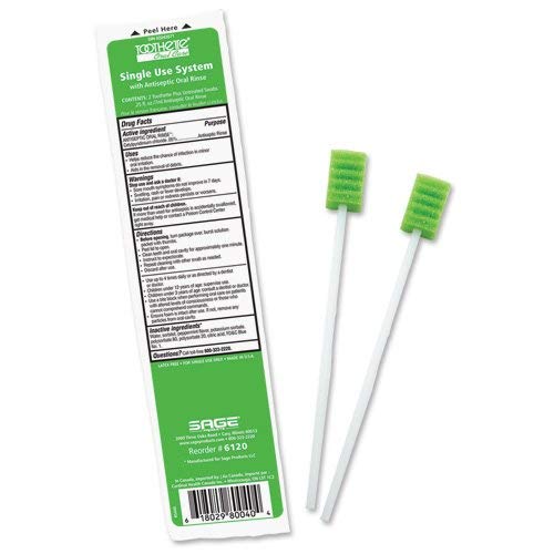 Toothette Plus Oral Swabstick Foam Tip Cetylpyridinium Chloride .05% Cetylpyridinium Chloride .05%, 6120 - Case of 200