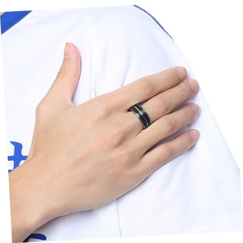 Amosfun 3 Pçs Anéis Masculinos Anéis Masculinos Anéis De Aço Titânio Anel De Titânio Para Homens Rin