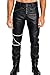 CHICAGO-FASHIONS Eric Draven Costume - Mens Black Faux Leather Pants for Men - Crow Faux Leather Pants