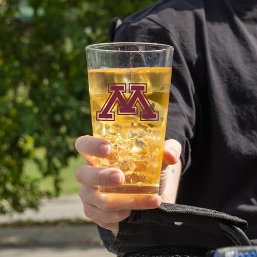 Image of Logo Brands NCAA 16 oz Pint Glass - Durable Glass With Bold Team Color- Chip-Resistant Rim Drinkware For Fans, Tailgates, Home Bars & Everyday Use