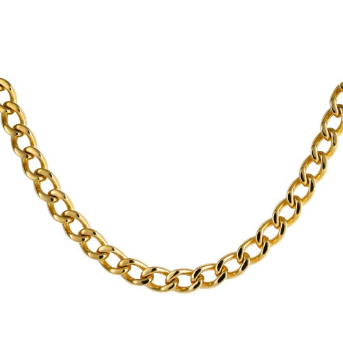 Preisvergleich Produktbild Burgmeister Jewelry Herren-Panzerkette Edelstahl IPG vergoldet 45cm lang JBM1158-459