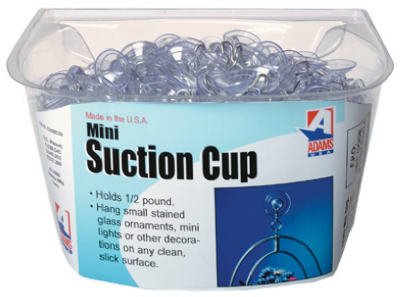 Compact Clear Suction Cup with Integrated Hook – 0.75 in One-Piece Hanger