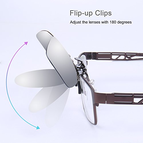 Besgoods Polarized Clip-on Flip up Metal Clip Sunglasses Lenses Glasses Driving Fishing Outdoor Sport